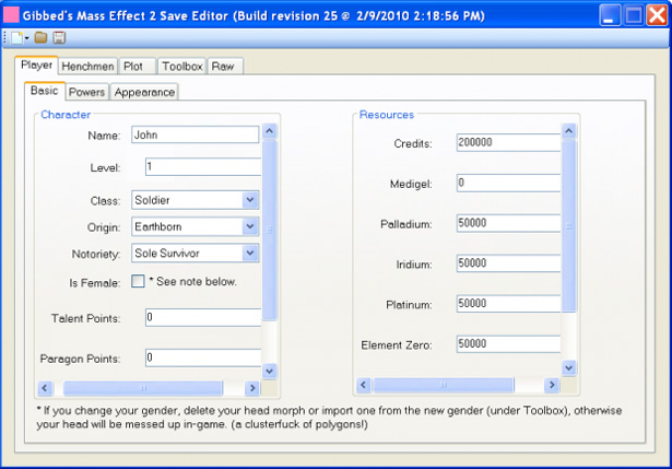 mass effect 3 gibbed save editor weapon codes